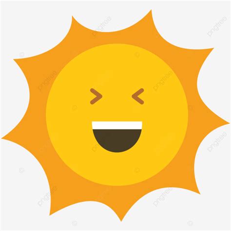 Sun Emoji Laughing Expression Vector, Sun, Emoticon, Laughing PNG and ...