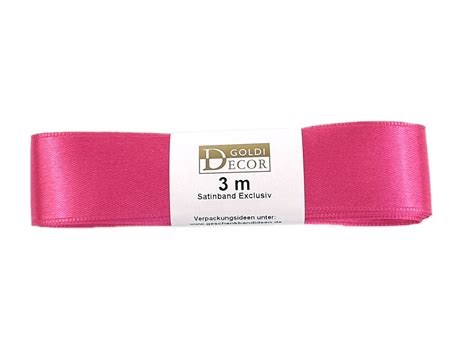 Premium Satinband pink 25 mm breit 3 m Strängchen günstig kaufen