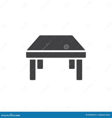 Table Icon Vector Filled Flat Sign Solid Pictogram Isolated On White