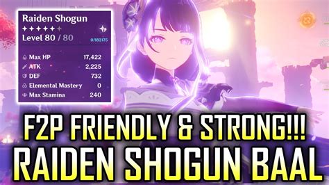 Amazing Raiden Shogun Baal Is F2p Friendly And Very Strong Genshin