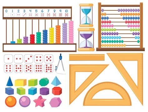 Premium Vector Set Of Student Learning Math Tools