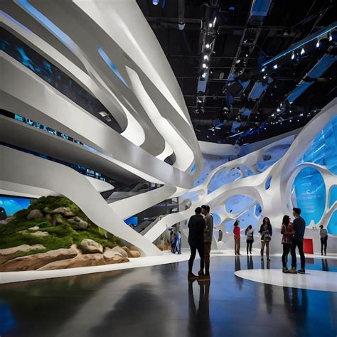 Futuristic Museum With Interactive Tech And Immersive Exhibits