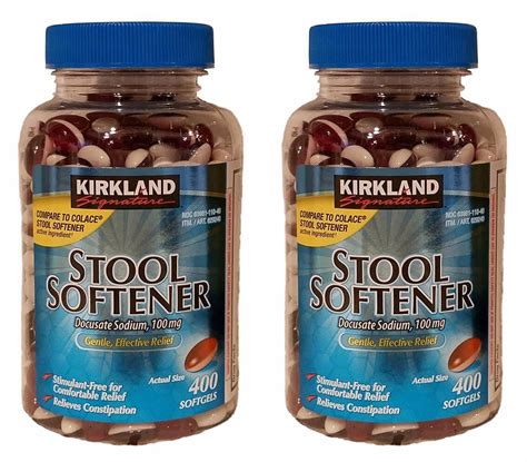 Kirkland Signature 100 Mg Stool Softener 400 Softgels 2 Pack Ebay