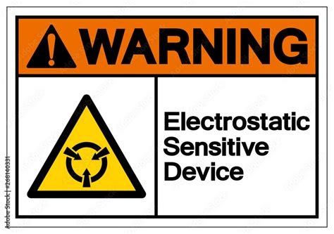 Warning Electrostatic Sensitive Device ESD Symbol Sign Vector