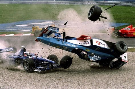 Wurz S Car Flipped In The Gravel Trap Taking Out The Prost Of Jarno