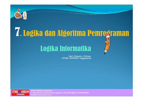 Pdf 7 Logika Dan Algoritma Pemrograman 1 Mti Stmik Amikommti Amikom Ac Id Gudang 7