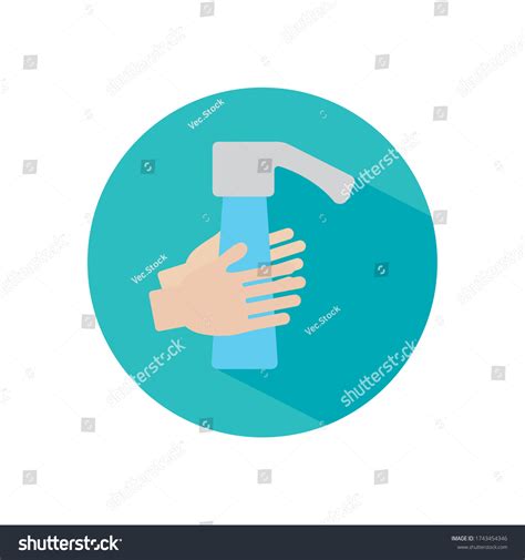 Handwashing Concept Water Faucet Hands Icon Stock Vector Royalty Free