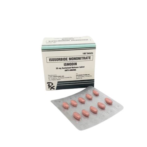 Ismodin Isosorbide Mononitrate 30mg Sustained Release Tablet 1s Price In The Philippines