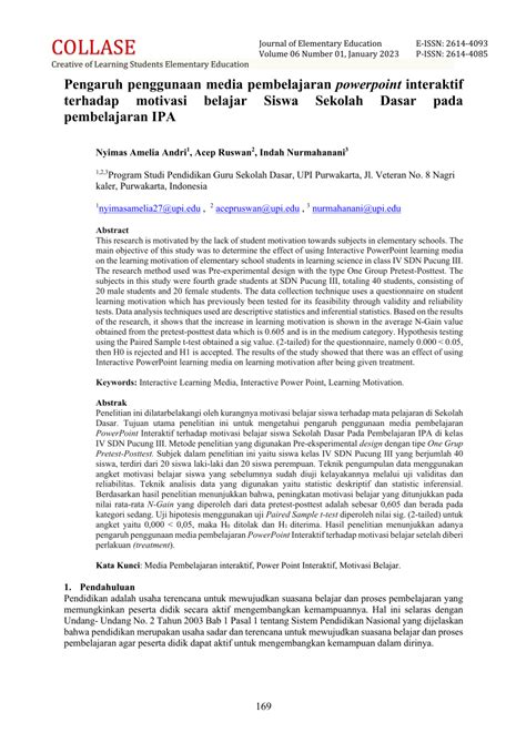 PDF Pengaruh Penggunaan Media Pembelajaran Powerpoint Interaktif