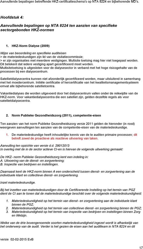 Addendum Bij NTA 8224 Betreffende HKZ Normen Addendum HKZ PDF