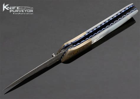 Arthur Washburn Custom Knife Reptilian Damascus Mokume and Mother of ...