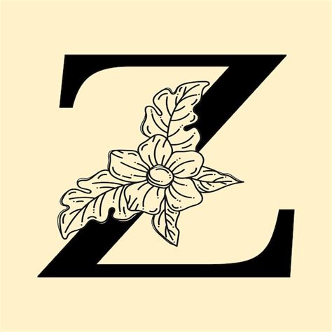 Elegante Letra Z Con Corona Floral Logo Decorativo Vector Premium