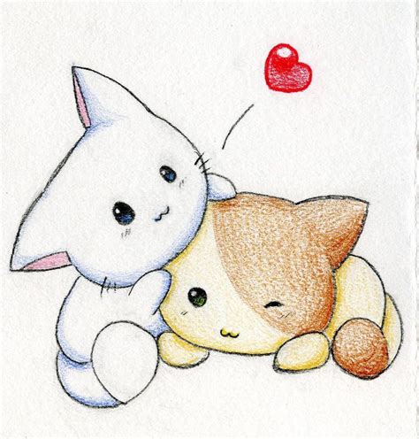 Kawaii Kittens By Melifalco Cute Kawaii Drawings Kitten Drawing