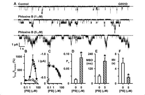 Phloxine B PB Potentiates Strongly The Single Channel Activity Of