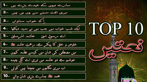 Top Naats Best New Naats Latest Urdu Naats Urdu Lyrics