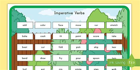 Cursive Imperative Verbs Word Mat Teacher Made Twinkl