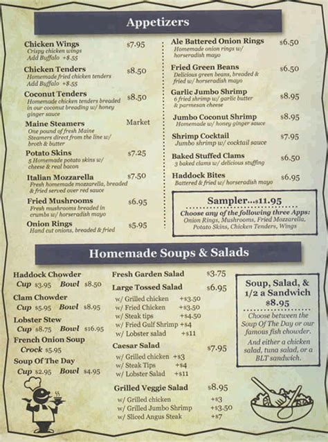 Chickadee Of Lewiston Maine Seafood Menu Pg1 Lewiston And Auburn Maine Restaurants Lewiston