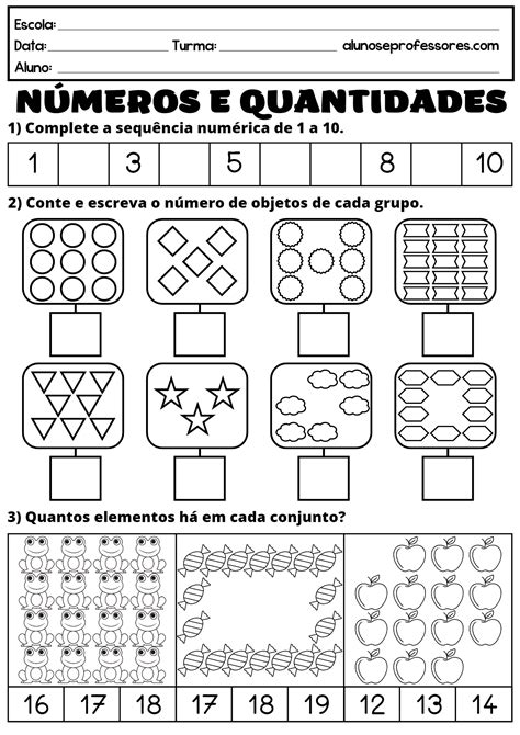 Atividades L Dicas Para Trabalhar N Meros E Quantidades Na Educa O