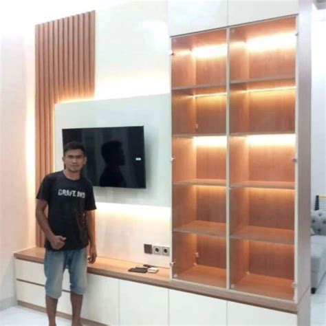 Jual BACKDROP TV BACKDROP MURAH CUSTOM BACKDROP HPL BUFFET HPL