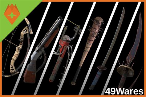 PBR (Zombie) Apocalypse Weapons - Pack 2 | 3D Props | Unity Asset Store