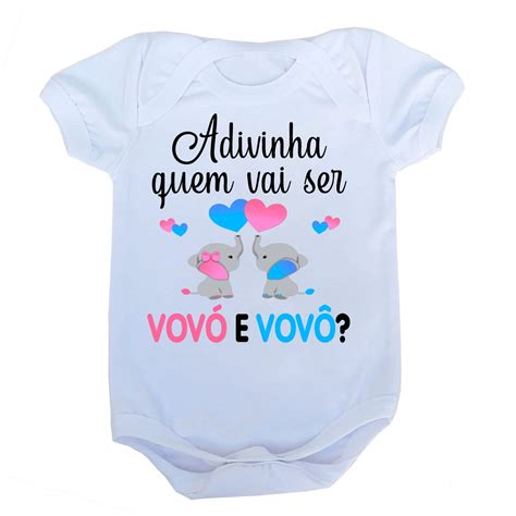 Adivinha Quem Vai Ser Vovó - Body bebê adivinha quem vai ser vovó e vovô? | Shopee Brasil