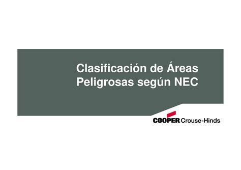 Clasificacion Areas Peligrosas NEC Clasificación de Áreas Peligrosas