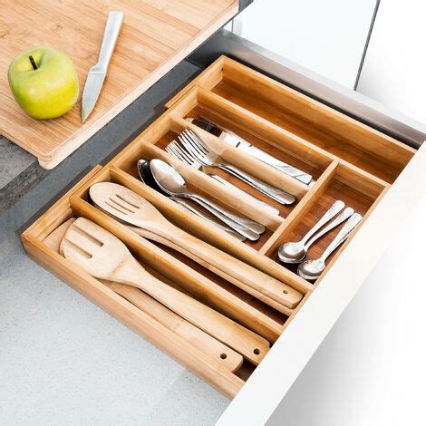 Relaxdays Expandable Kitchen Drawer Organiser 5 X 43 X 34 Cm With 5 7