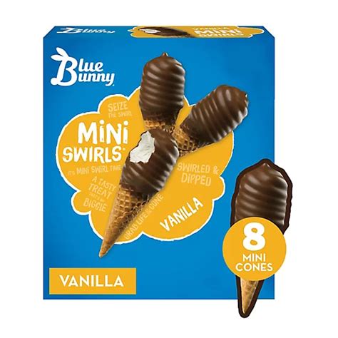 Blue Bunny Mini Swirls Vanilla Cones Frozen Dessert For Summer 8