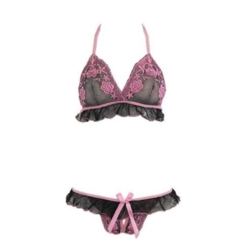 Jual B Bikini Bra Set Halterneck Transparan Crotchless Sexy