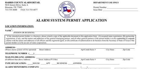 Harris County Alarm Permit Fill Out Printable Pdf Forms Online