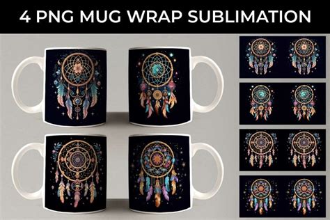 Galactic Dreamweaver Boho Mug Wrap Design Bundle