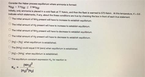 Solved Consider The Haber Process Equilibrium Where Ammonia