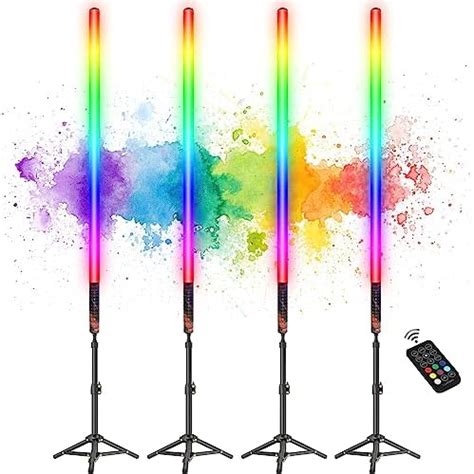 Amazon Lookmein Paquete De 4 Barras De Luz De Tubo RGB Con Soporte