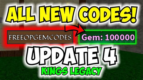 New Op Gem Code Kings Legacy Update All New Working Codes Youtube