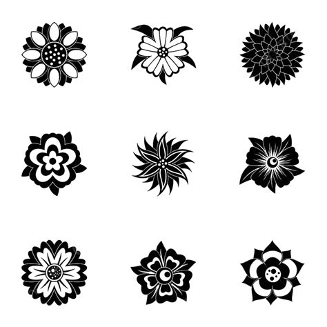 Fantasy Flower Vector Design Images Fantasy Flower Icon Set Choice Bud Decorative Png Image