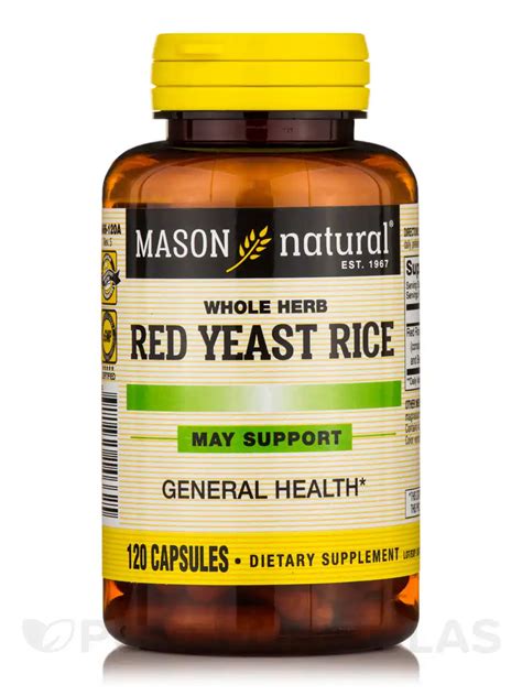 Mason Naturals Red Yeast Rice 1200 120 Capsules Hey Pharma