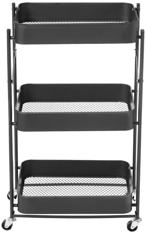 17 Stories Urban Lifestyle Foldable 3-Tier Rolling Storage Cart