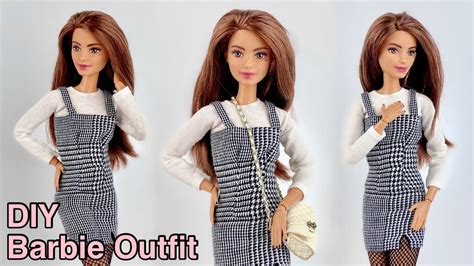 DIY Barbie Doll Outfit Dress Long Sleeve Top How To Make Trendy