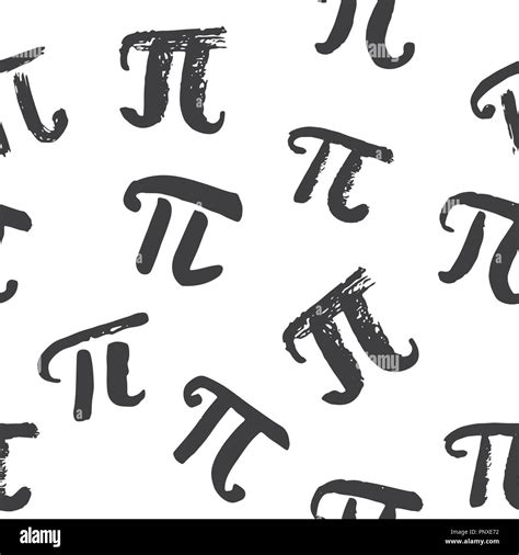 Pi Symbol Seamless Pattern Vector Illustration Hand Drawn Sketched