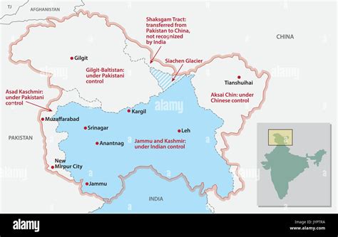 Map About The Division Of Jammu And Kashmir Stock Vector Image Art