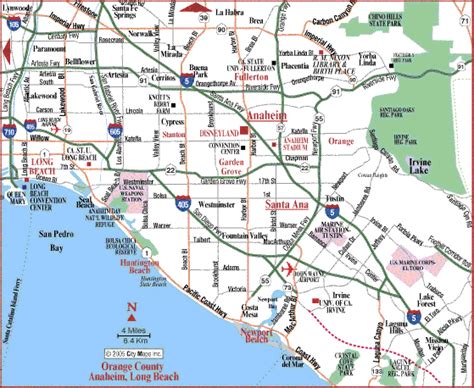 Orange County Road Map Cities And Towns Map