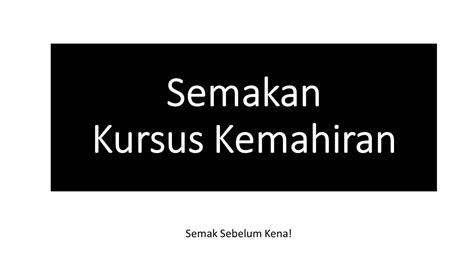 Semakan Sijil Kemahiran Malaysia Semakan Pusat Bertauliah Pusat