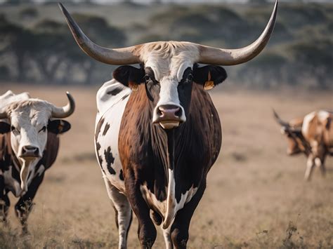 Nguni Cattle Nguni Painting Big Horns South Africa Bull Digital Print High Res Proudly