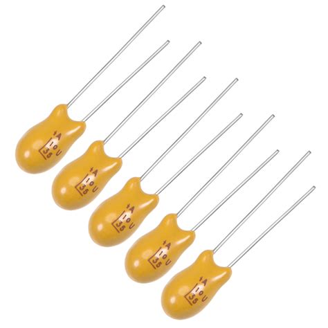 10uF Tantalum Capacitor 35V 2 Pin Yellow Radial Dipped Tantalum Bead