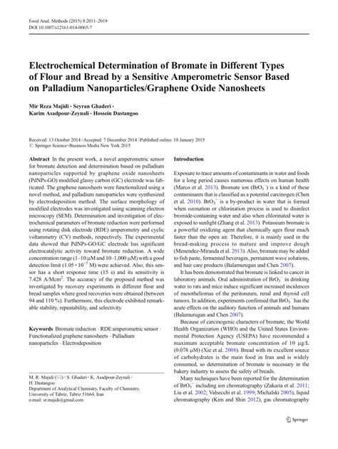 (PDF) Electrochemical Determination of Bromate in Different Types of Flour and Bread by a ...