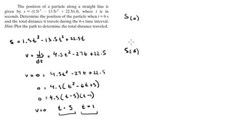 Determine The Position Of The Particle And The Total Distance It