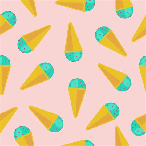 Premium Vector Sweet Food Ice Cream Seamless Pattern