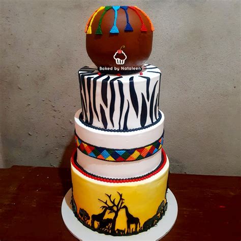 Traditional African Sunset Wedding Cake 4 Tier Baked By Nataleen