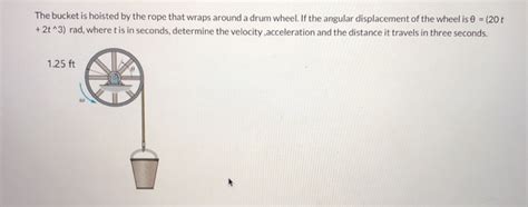 Solved The Bucket Is Hoisted By The Rope That Wraps Around A Chegg