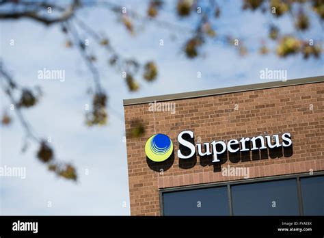 A logo sign outside of the headquarters of Supernus Pharmaceuticals ...